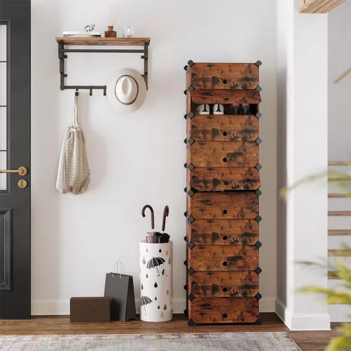Plastový úložný kabinet, rustikální hnědá