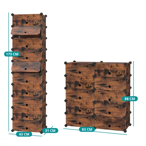 Plastový úložný kabinet, rustikální hnědá