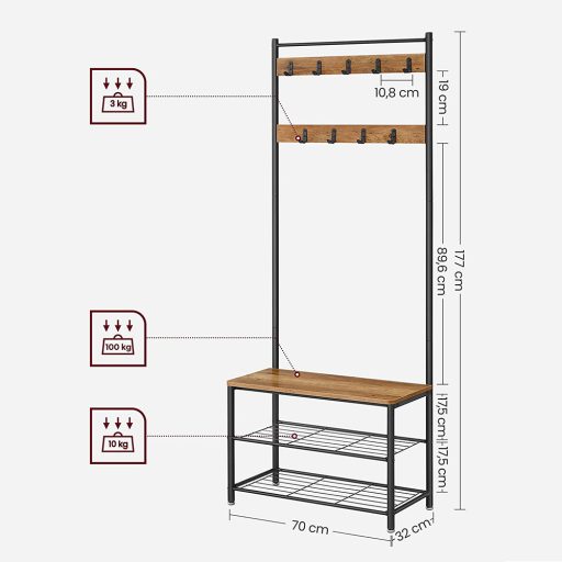 Předsíňová skříň, 70x32,5x175 cm