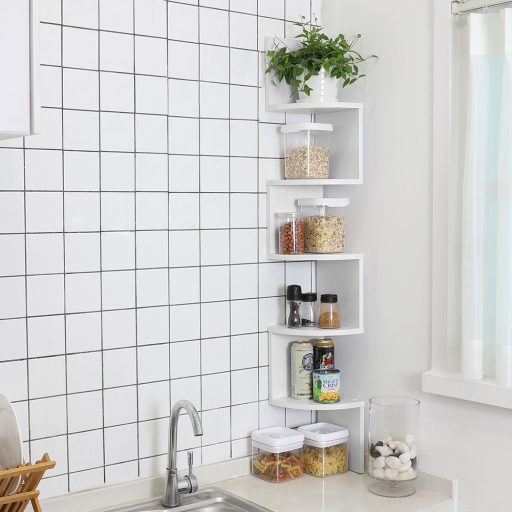 Rohová Knihovna Bílá 20x20x126cm