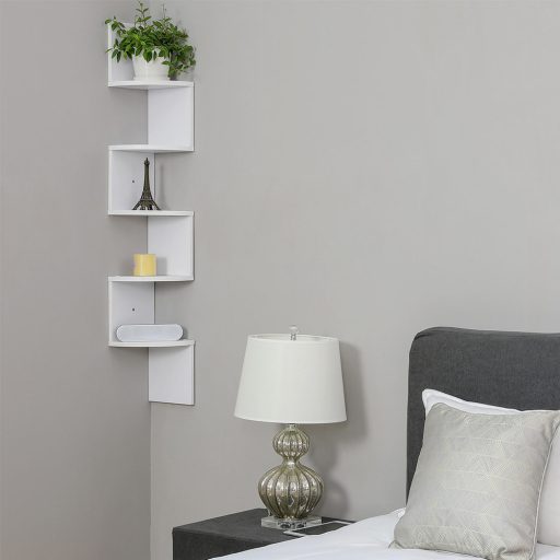 Rohová Knihovna Bílá 20x20x126cm