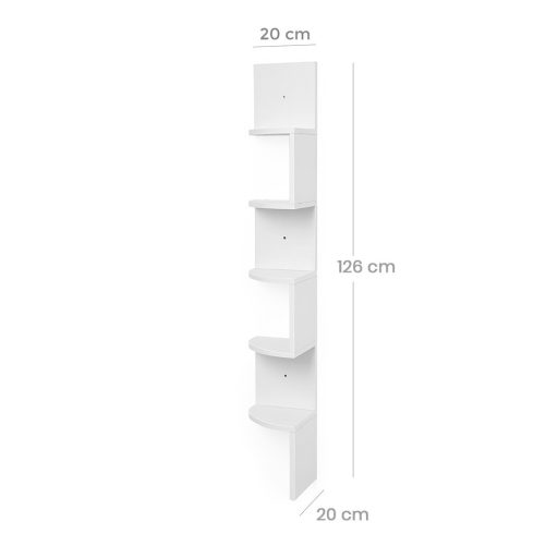 Rohová Knihovna Bílá 20x20x126cm