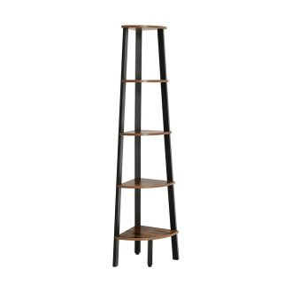 Rohová police, černá 37,2x37,2x159cm