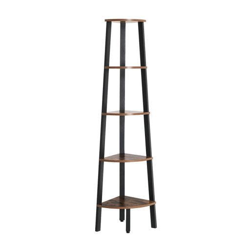 Rohová police, černá 37,2x37,2x159cm