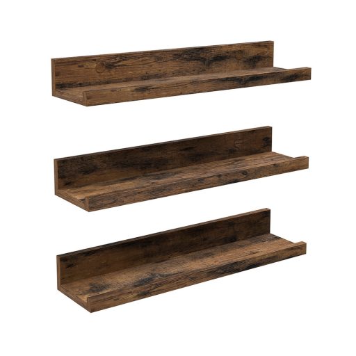 Sada 3 dřevěných nástěnných polic