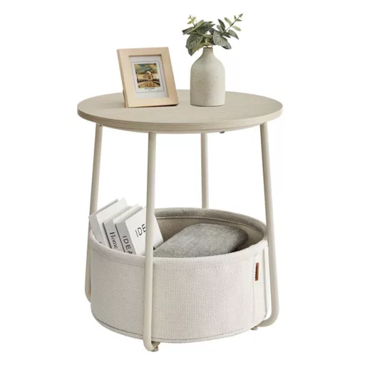 Kulatý konferenční stolek s textilním košem