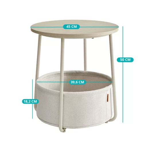 Kulatý konferenční stolek s textilním košem