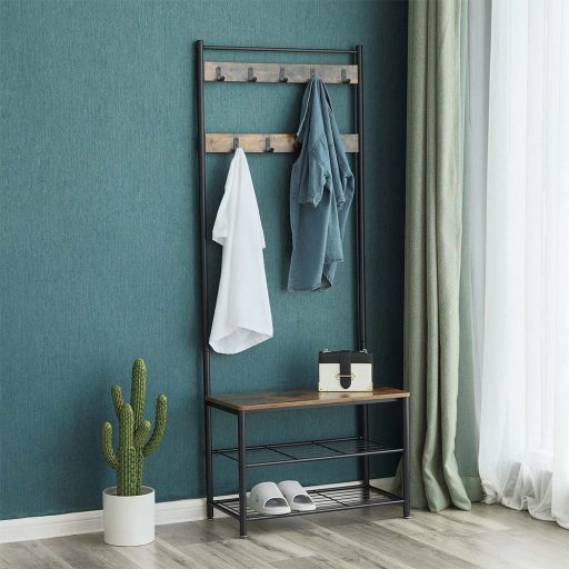 Předsíňová stěna, hnědá, 32 × 70 × 175 cm