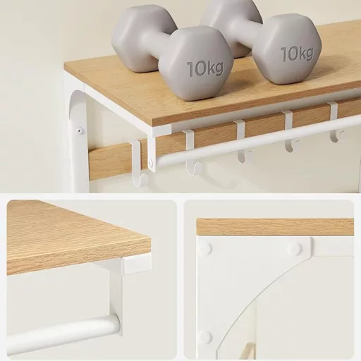 Nástěnný věšák s policí, přírodní