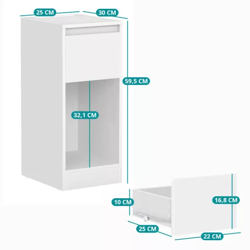 Úzký noční stolek 25x30x59,5 cm