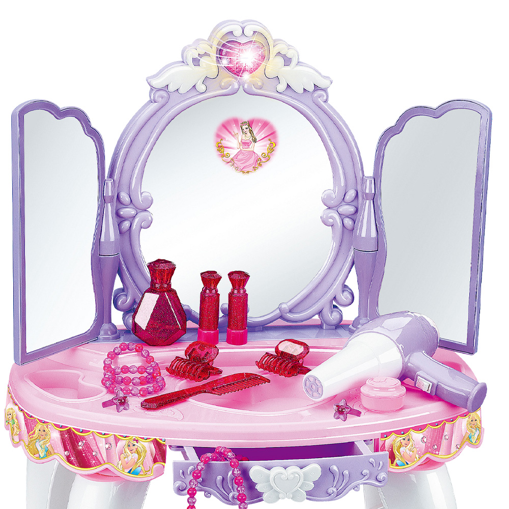 Dětský Toaletní Stolek Ve Více Typech, S Princeznou, Fialovo-růžová