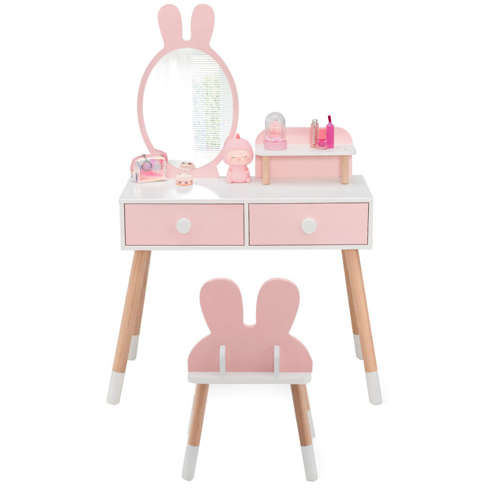 Dětský Toaletní Stolek S Králíkem, Zrcadlem A židlí